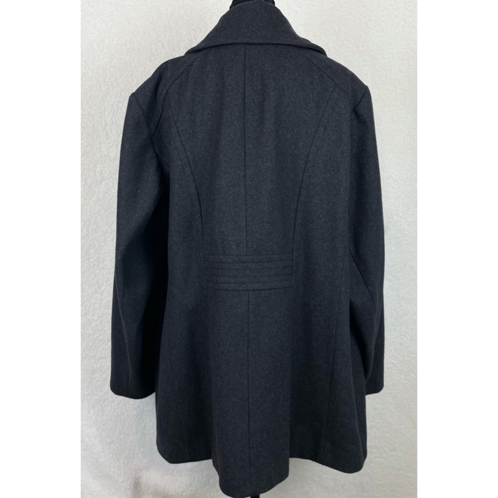LONDON FOG • Charcoal Wool-Blend Double-Breasted Peacoat, 1X - Picture 5 of 16